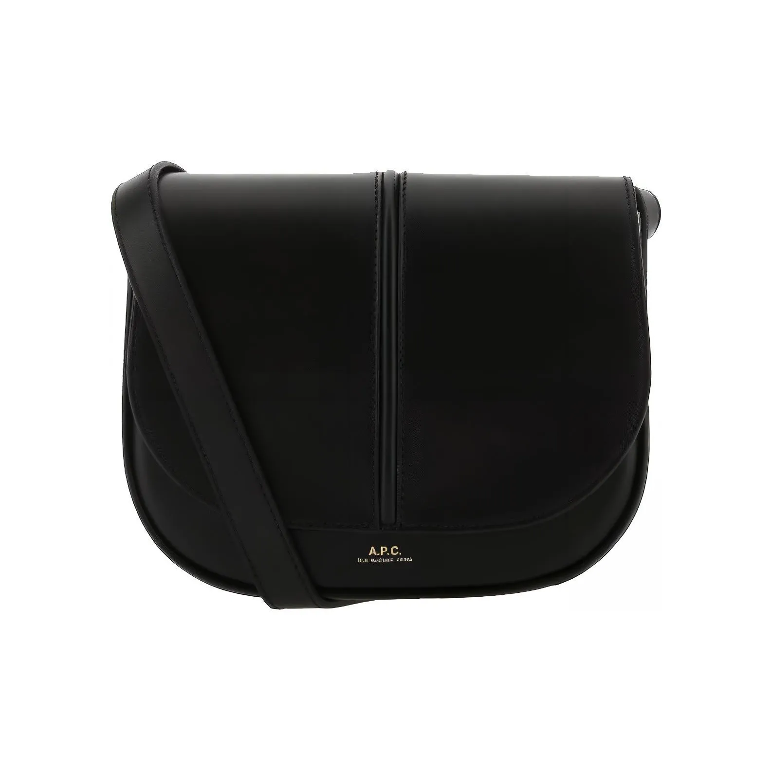 A.P.C Genuine Leather Saddle Bag, Crossbody Bag, Shoulder Bag Women's Black