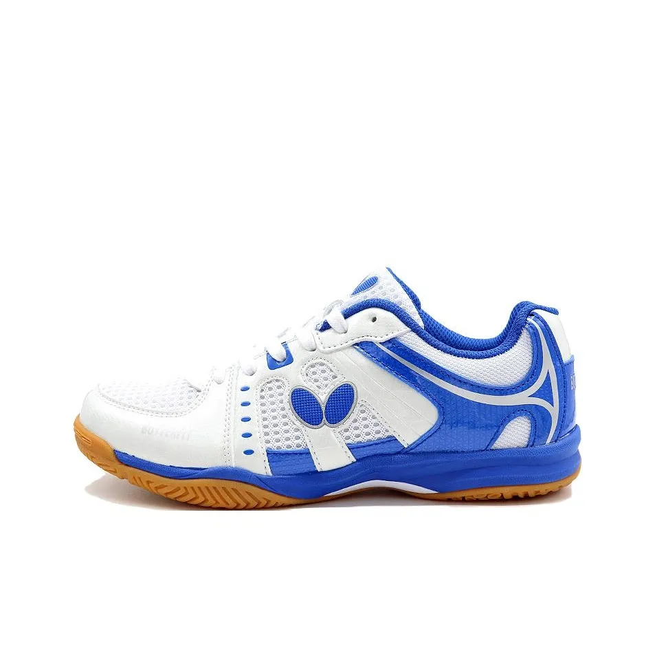 Butterfly LEZOLINE Anti Slip Wear Resistant Low Top Training Shoes Unisex White Blue