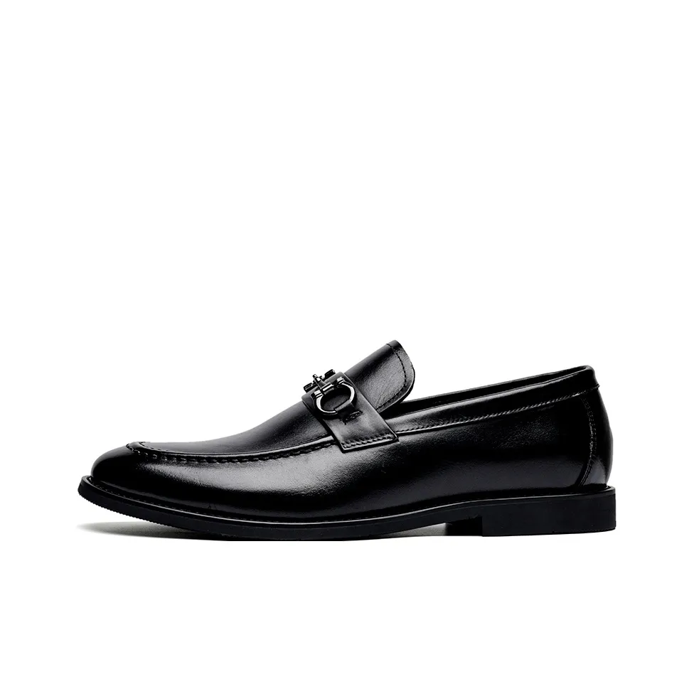 JASONSTAR Horsebit Loafers Flat Men's Black