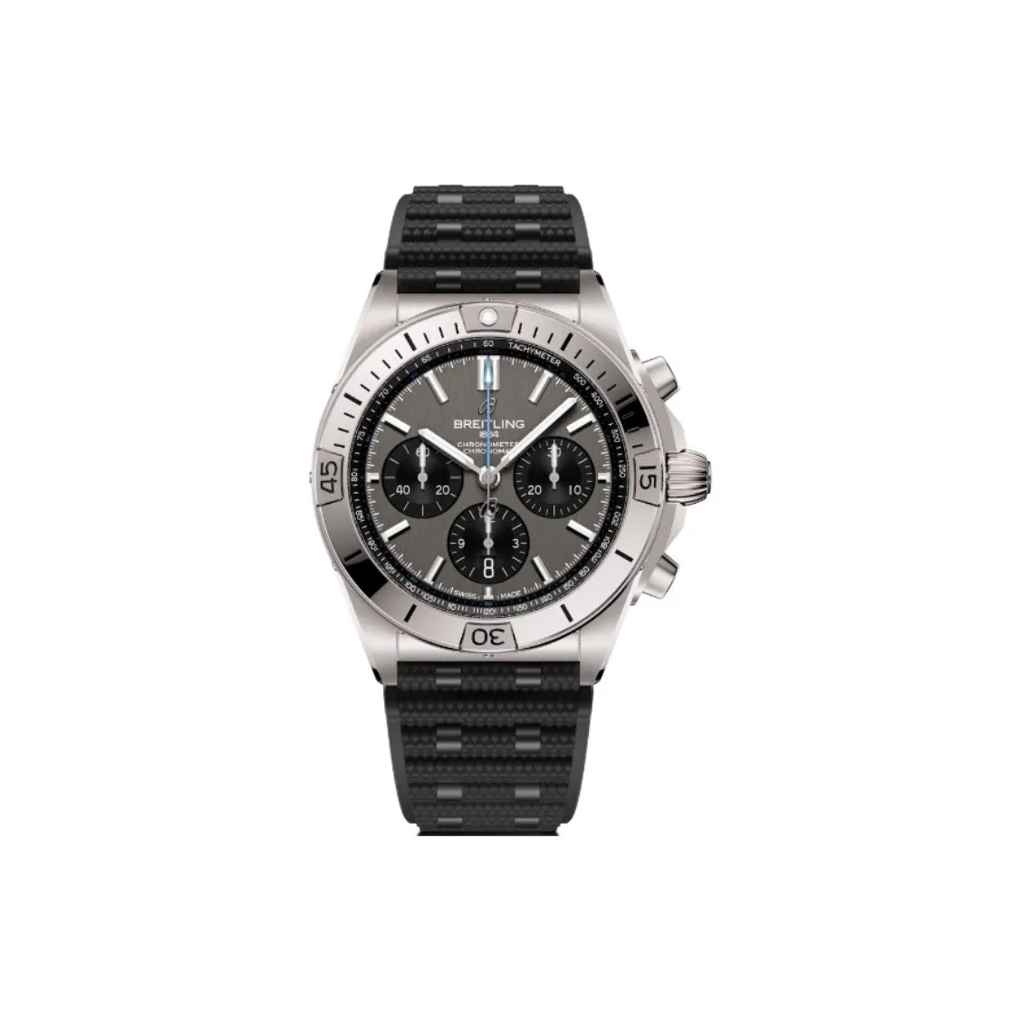 BREITLING Automatic Mechanical Movement Men's Watches Watch 42mm Gray Dial Titanium Watch Case Rubber Strap