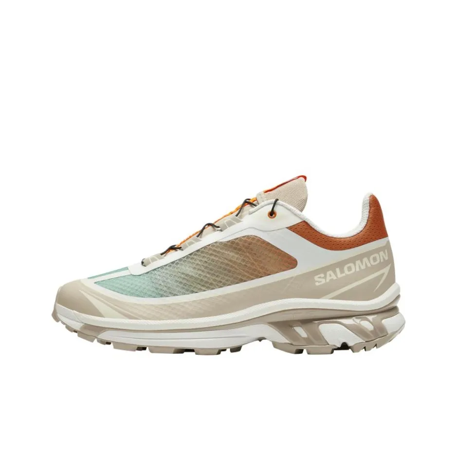 SALOMON XT-6 FT Anti-Slip Wear-Resistant Low-Top Running Shoes Unisex White Brown