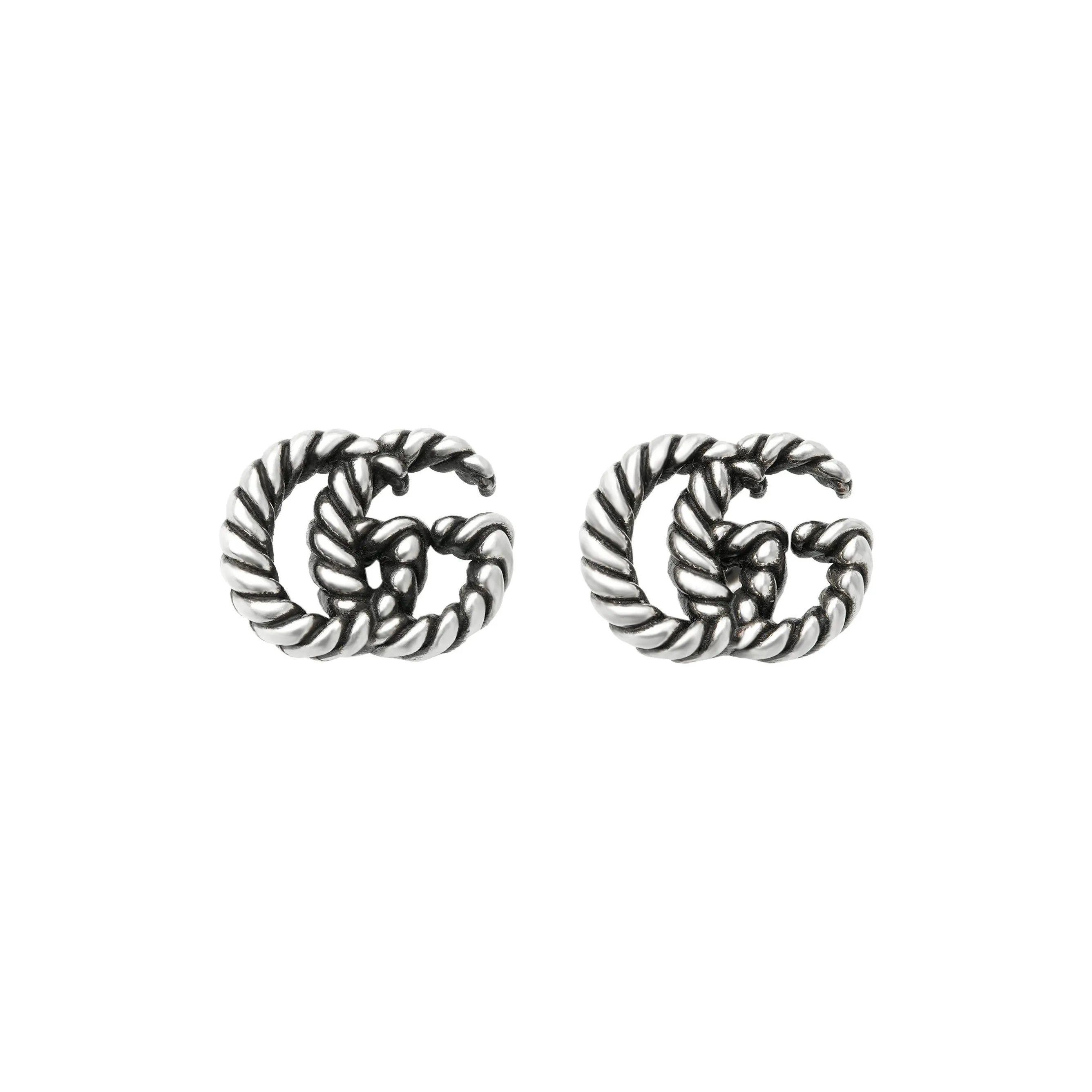 GUCCI 925 Sterling Silver Earrings Women's Silver