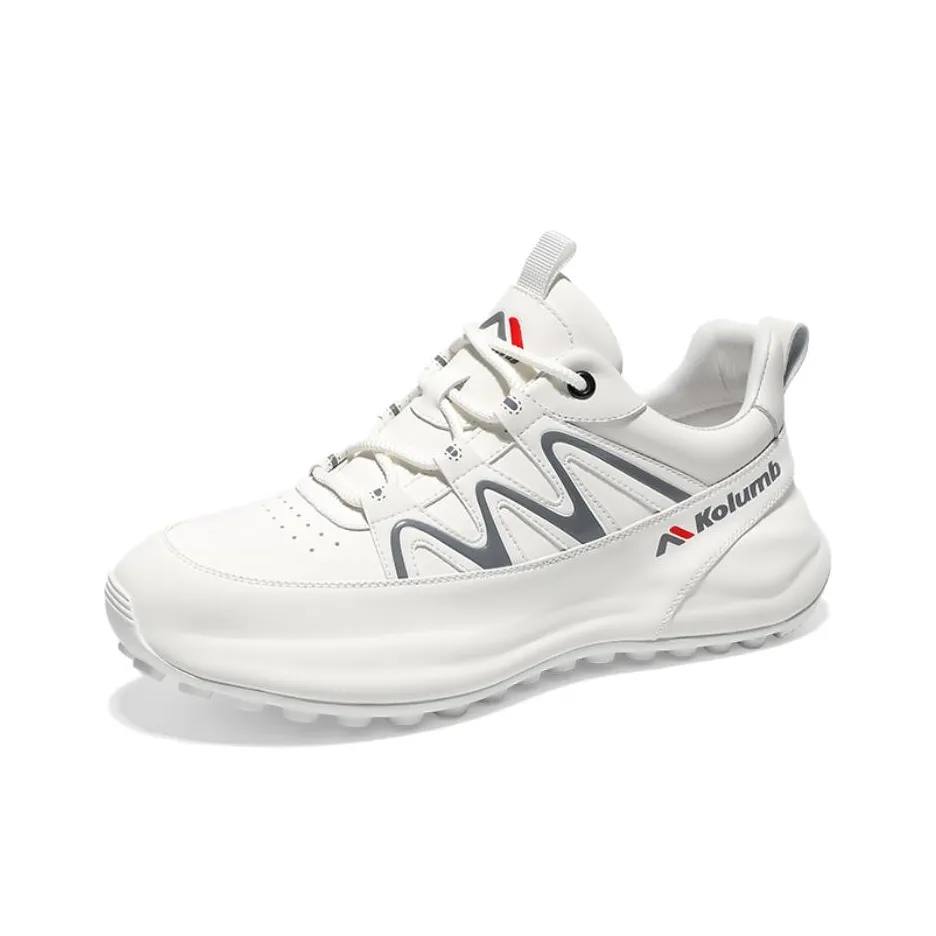 KOLUMB Противоскользящие устойчивые к истиранию амортизаторы низкий топ повседневные беговые кроссовки мужские белые