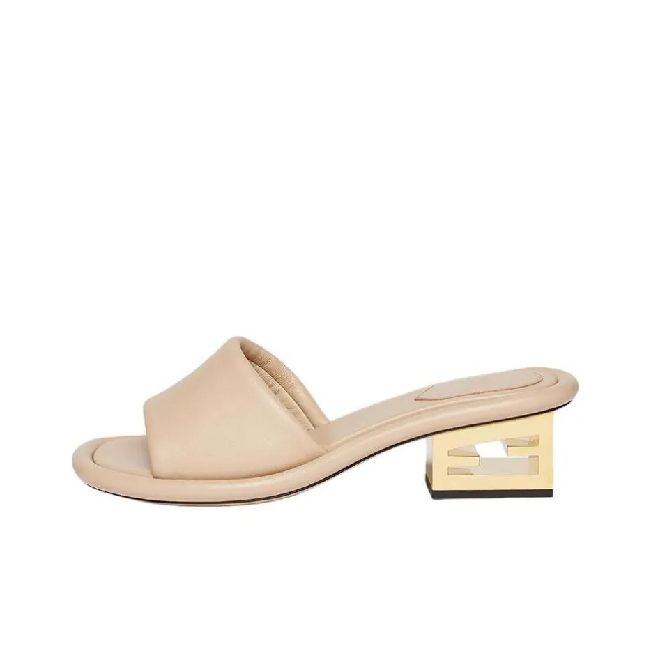 FENDI Ff Baguette Motif Wide Band Slides Women's