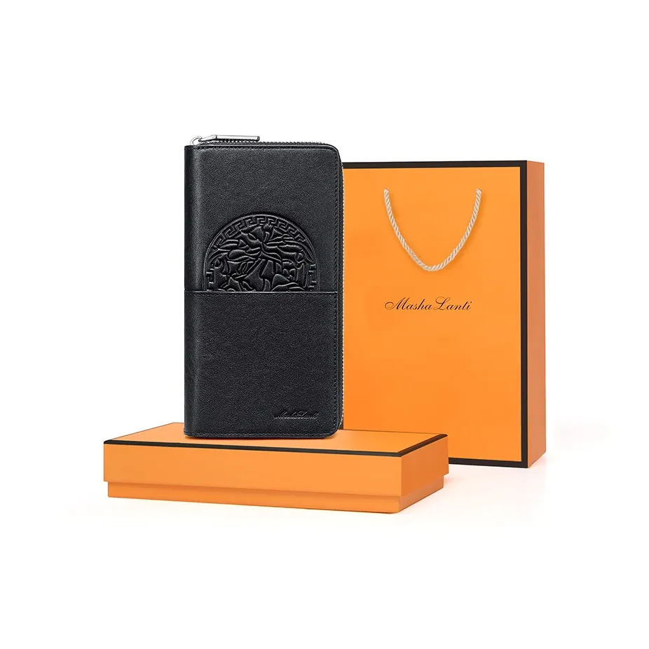 MashaLanti Top Коровья кожа Синтетическая кожа Множественные слоты для карт Держатель для карт Кошелек Стандартный Мужской Черный