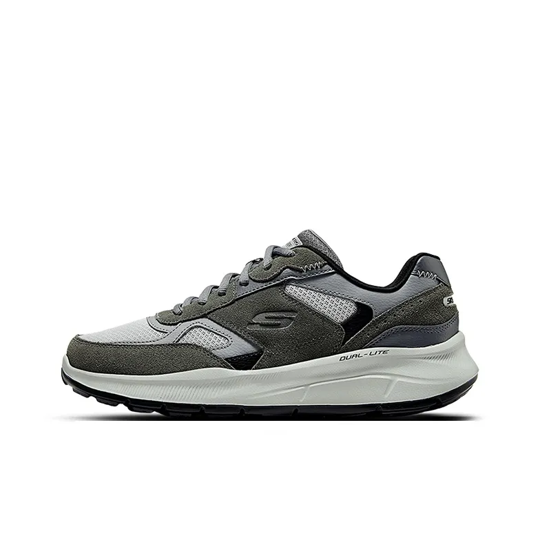 Skechers Shock Absorbers Slip Resistant Abrasion Resistant Mid Top Casual City Commute Running Shoes Men's Charcoal