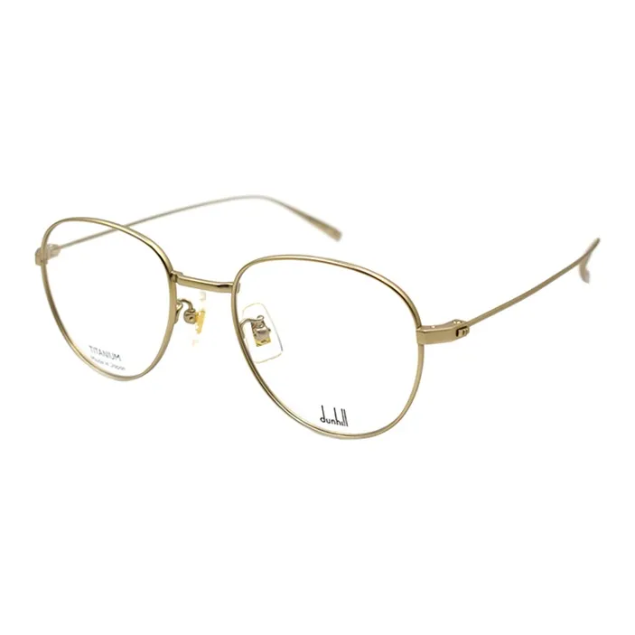 Dunhill Круглые Оправы для Очков Мужские Матовые Золотые