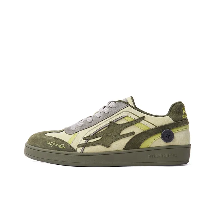 KILLWINNER Slip-resistant Abrasion-resistant Low-top Skateboard Shoes Unisex Green Кроссовки KILLWINNER с низким верхом устойчивые к скольжению и износу унисекс зеленые
