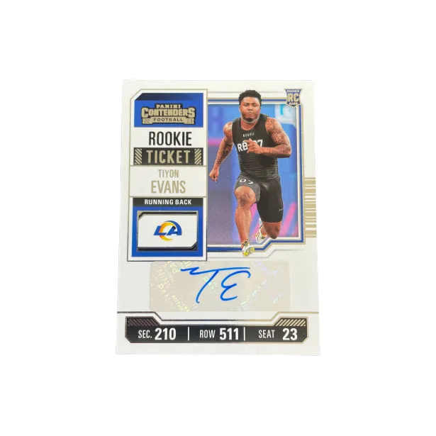 PANINI 2023 Шар Game Ticket Новые звезды RC Rams Evans Подписанная карта Карта Access Спортивные карты 1 шт