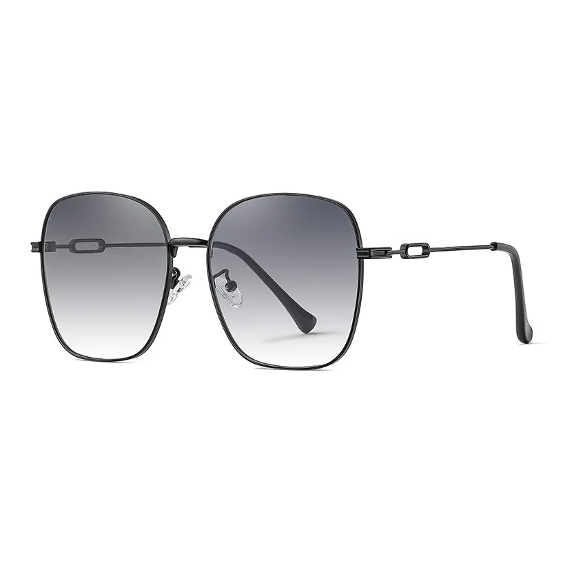 Thunder Pailong Metal Square Sunglasses Unisex Black/Gold