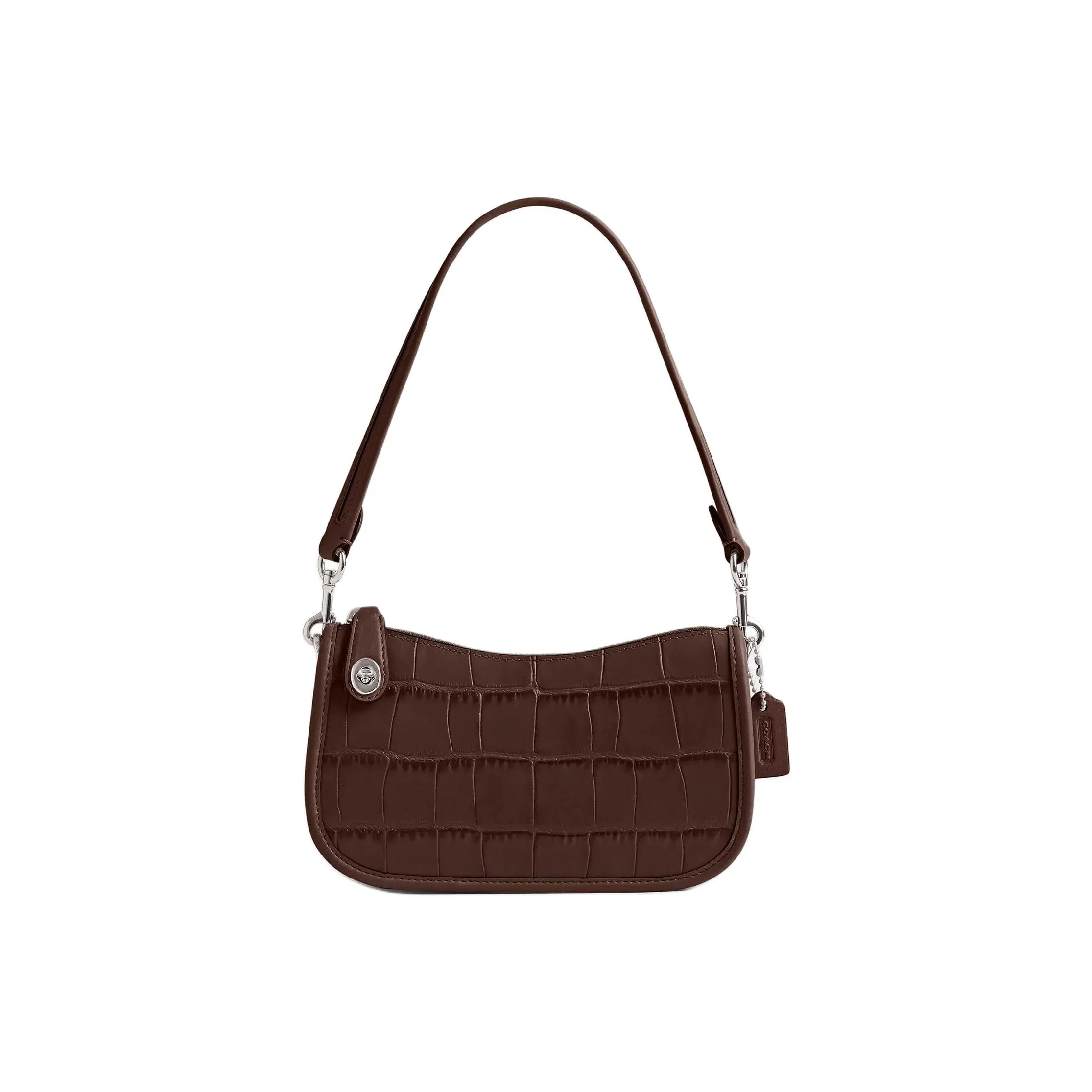 COACH Swinger Утонченный Телячья кожа Сумка Сумка через плечо Маленькая Женская Кленовый Коричневый