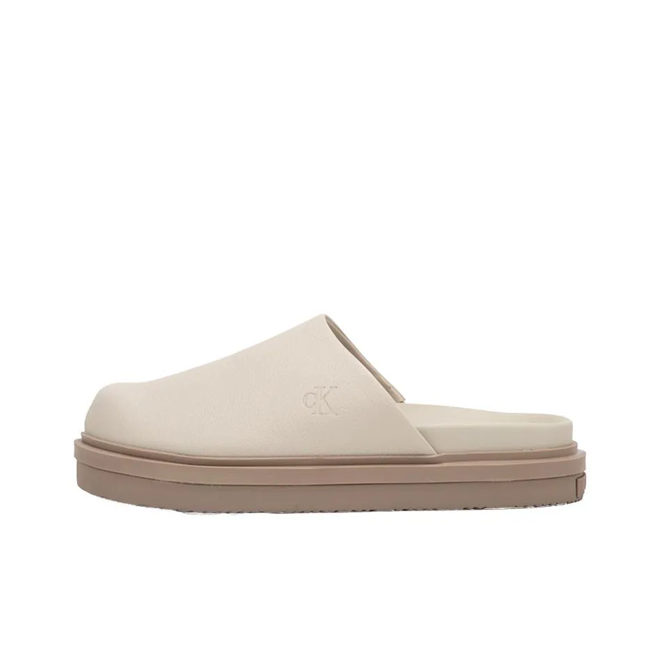 CKJ CALVIN KLEIN JEANS Домашние тапочки Женские Хаки-бежевый