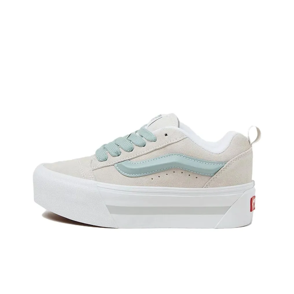 vans men Knu Stack Anti Slip Wear Resistant Low Top Skateboard Shoes Unisex White