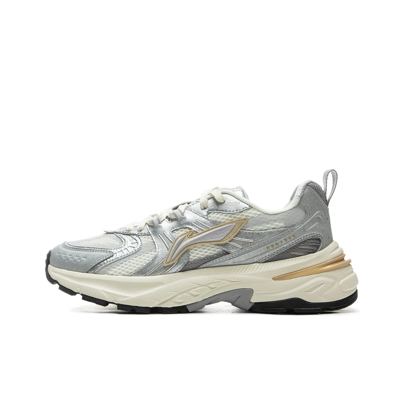 LiNing Beichen 2K Anti Slip Wear Resistant Low Top Chunky Sneakers Men's Silver