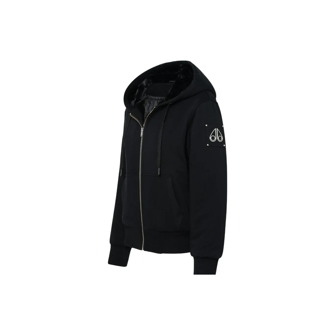 Moose Knuckles Logo patch Faux fur Hoodie