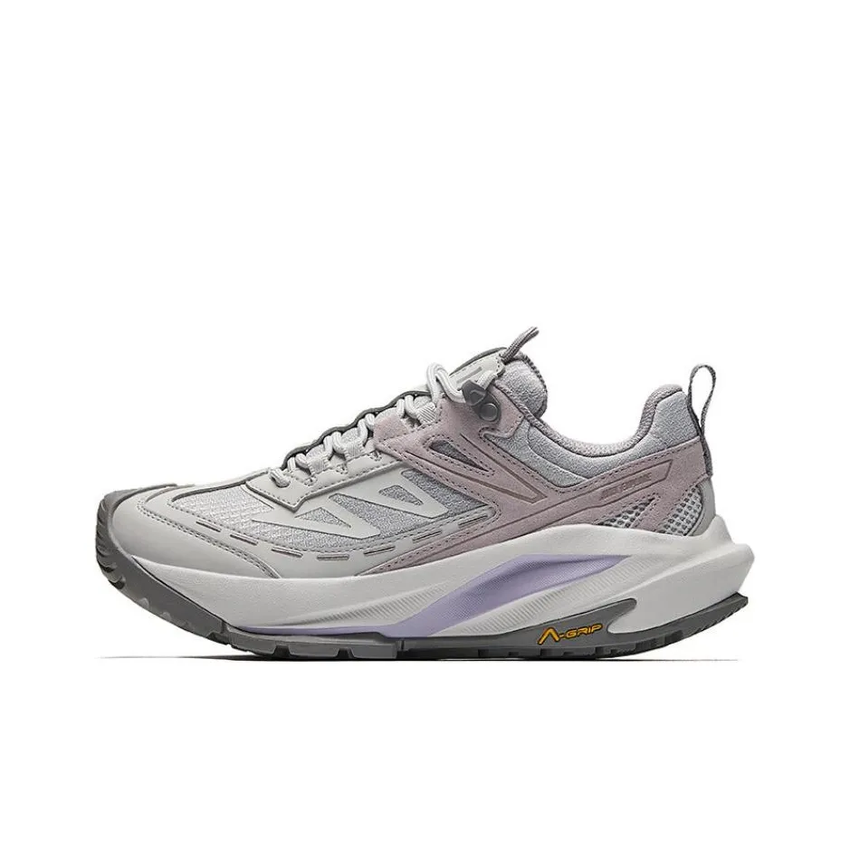 Anta Tracking Anti Slip Wear Resistant Low Top Hiking Shoes Women's Gray