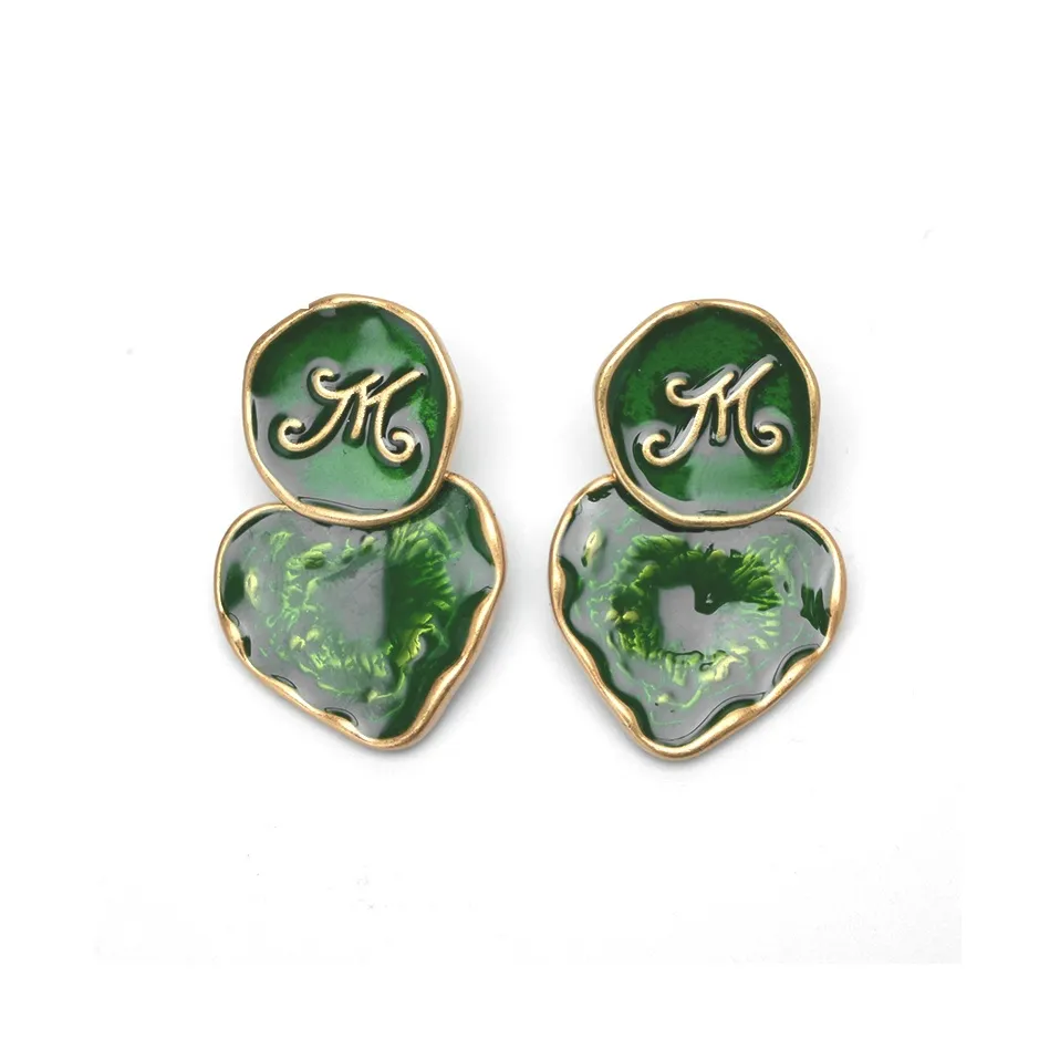 HYMAN KEVIN Сплав Эмаль Серьги Женские Зеленый