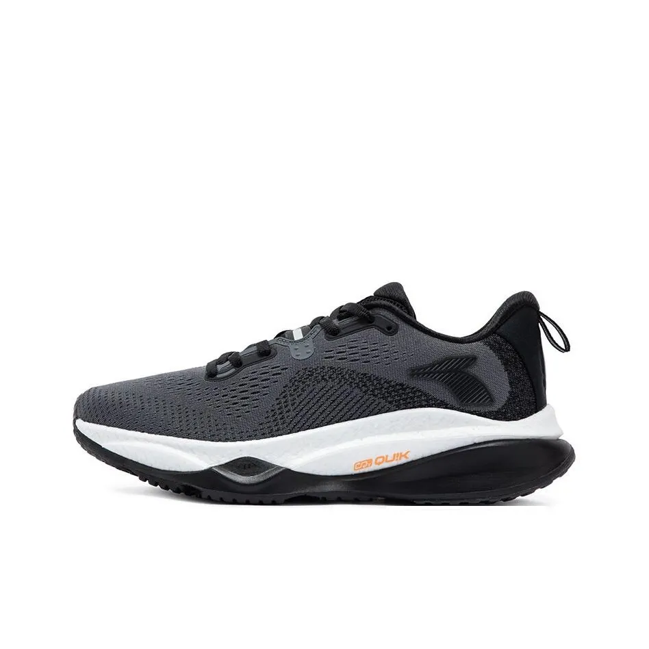 361° Red Flame 4 Cushioning Anti Slip And Wear Resistant Low Top Casual Running Shoes Men's Gray Black