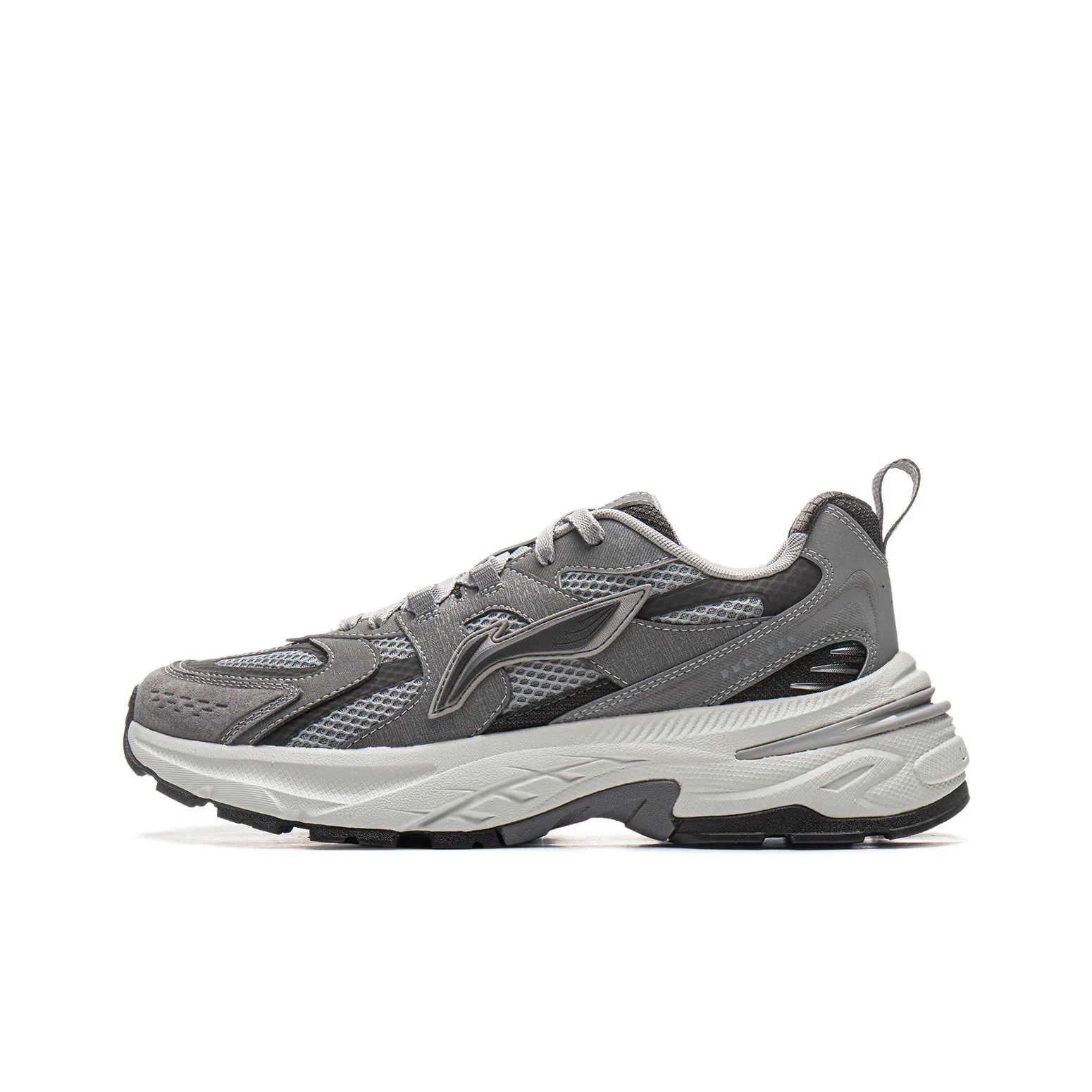 LINING Beichen 2K Антискользящая и Износостойкая визуально увеличивающая высоту Низкий Топ Толстая подошва Мужские Серые Кроссовки