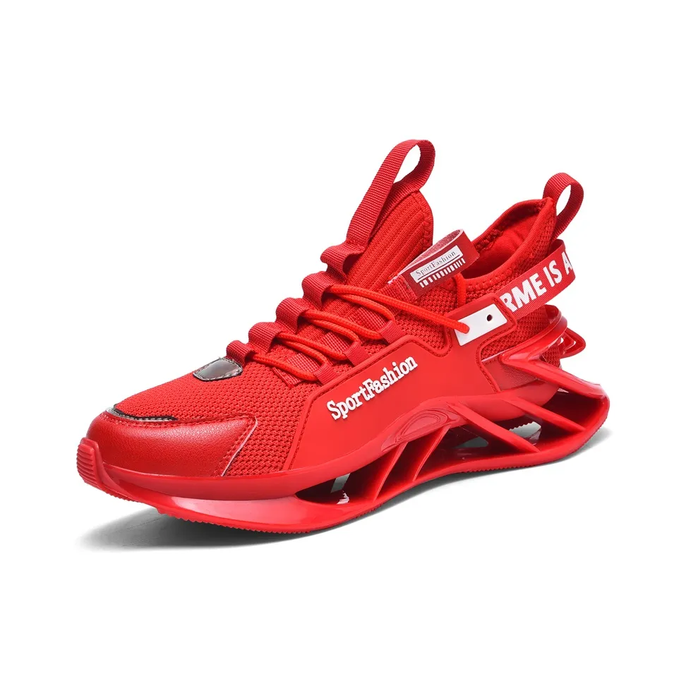 TONYBEAR Running Shoes Men's Mid Top Red/Black