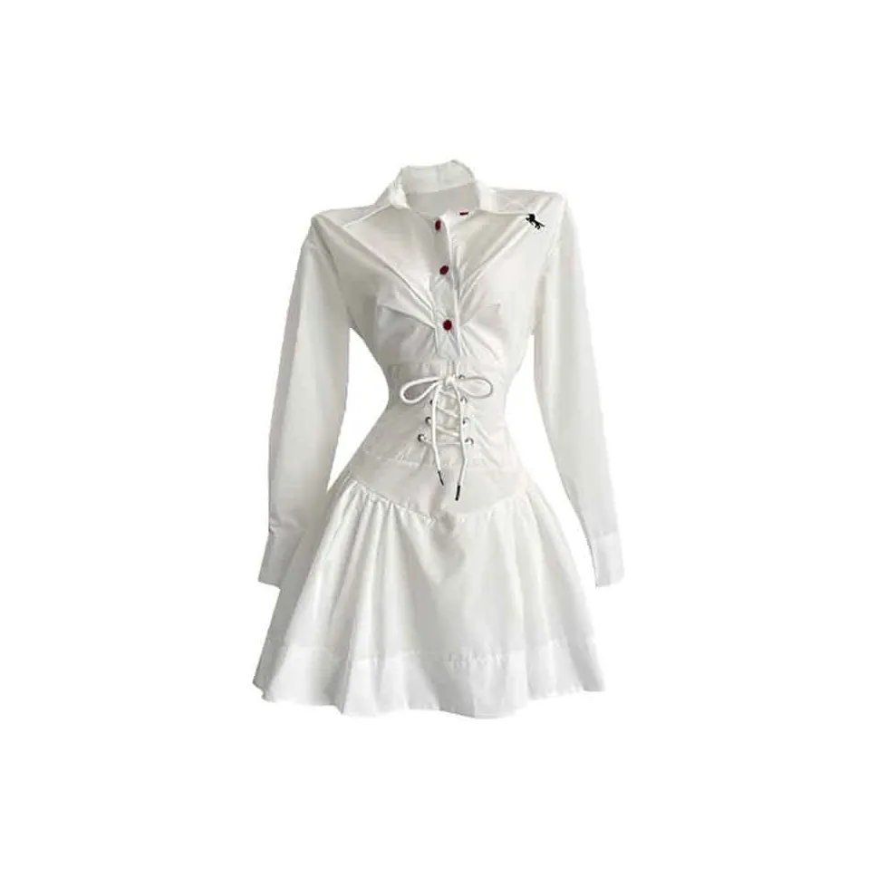 NFV Длинное платье с длинными рукавами женское белый SHADES товар