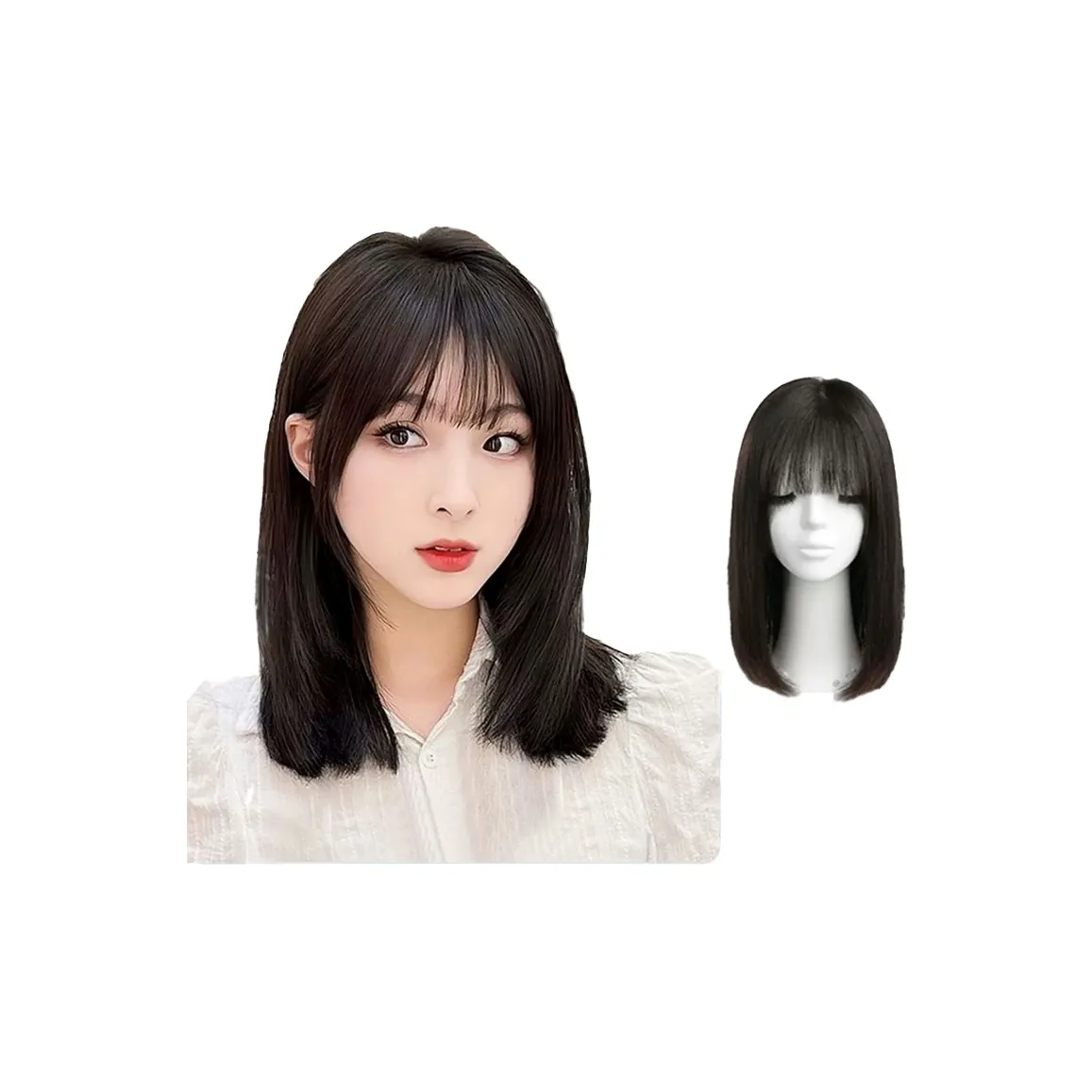 Time Shadow Колбаса Волосы Женская Перука Реальные Человеческие Волосы Короткие Волосы