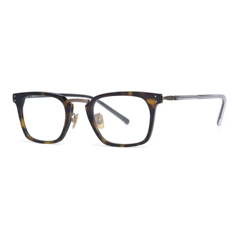 PORTS Пластиковая оправа Титан Прямоугольные оправы для очков Мужские Коричневый