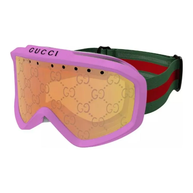 GUCCI Acetate Irregular Shape Sunglasses Men's Pink