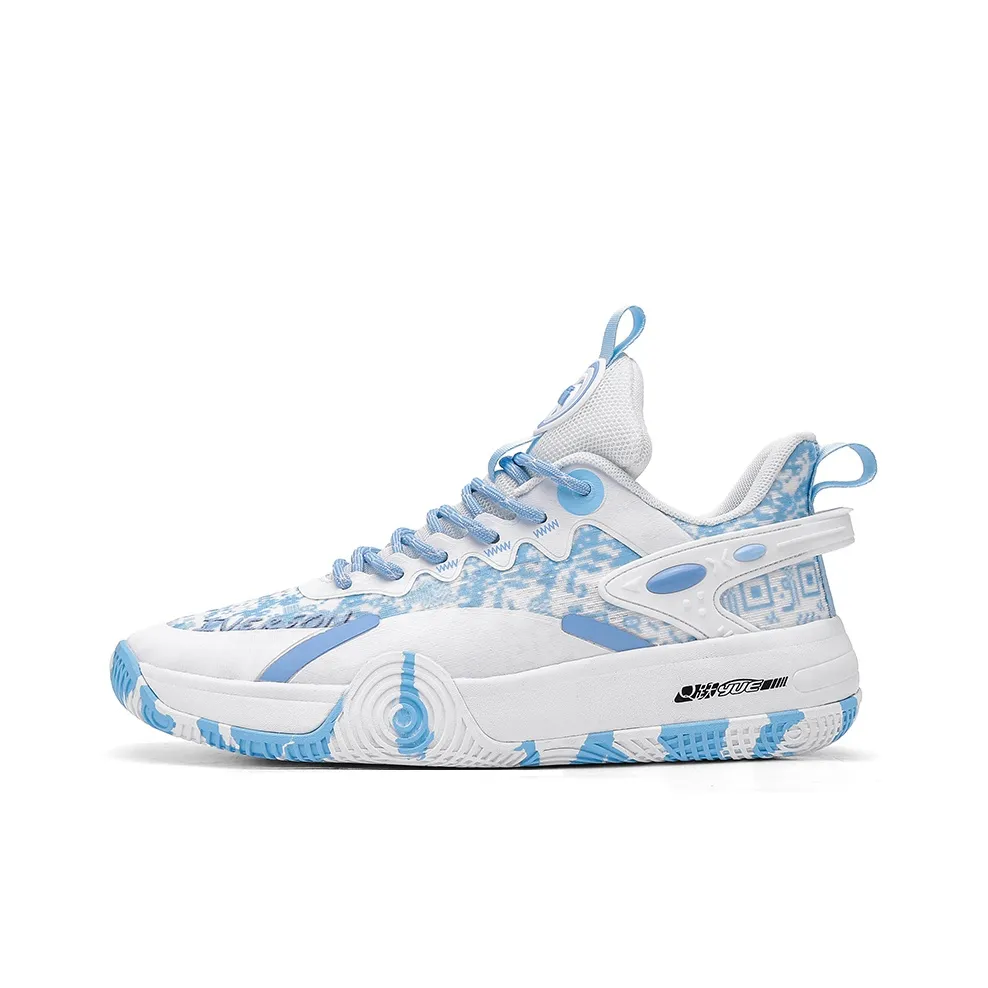IVERSON Pursuit 1 White Sky Blue Cushioning Anti Slip Wear Resistant Breathability Low Top Basketball Shoes Unisex