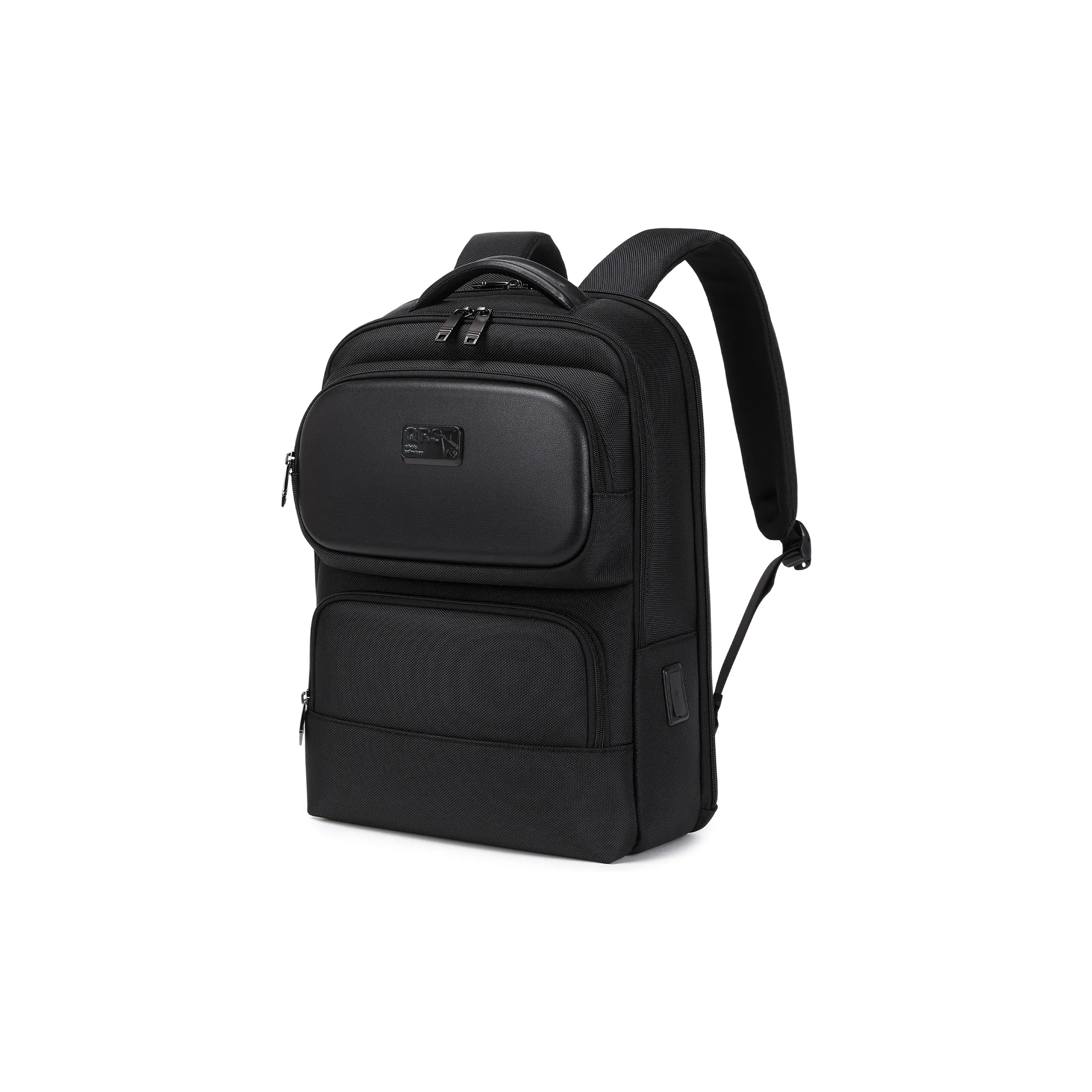 QRST Composite Fabric With Microfiber Laptop Bag Backpack Unisex Black