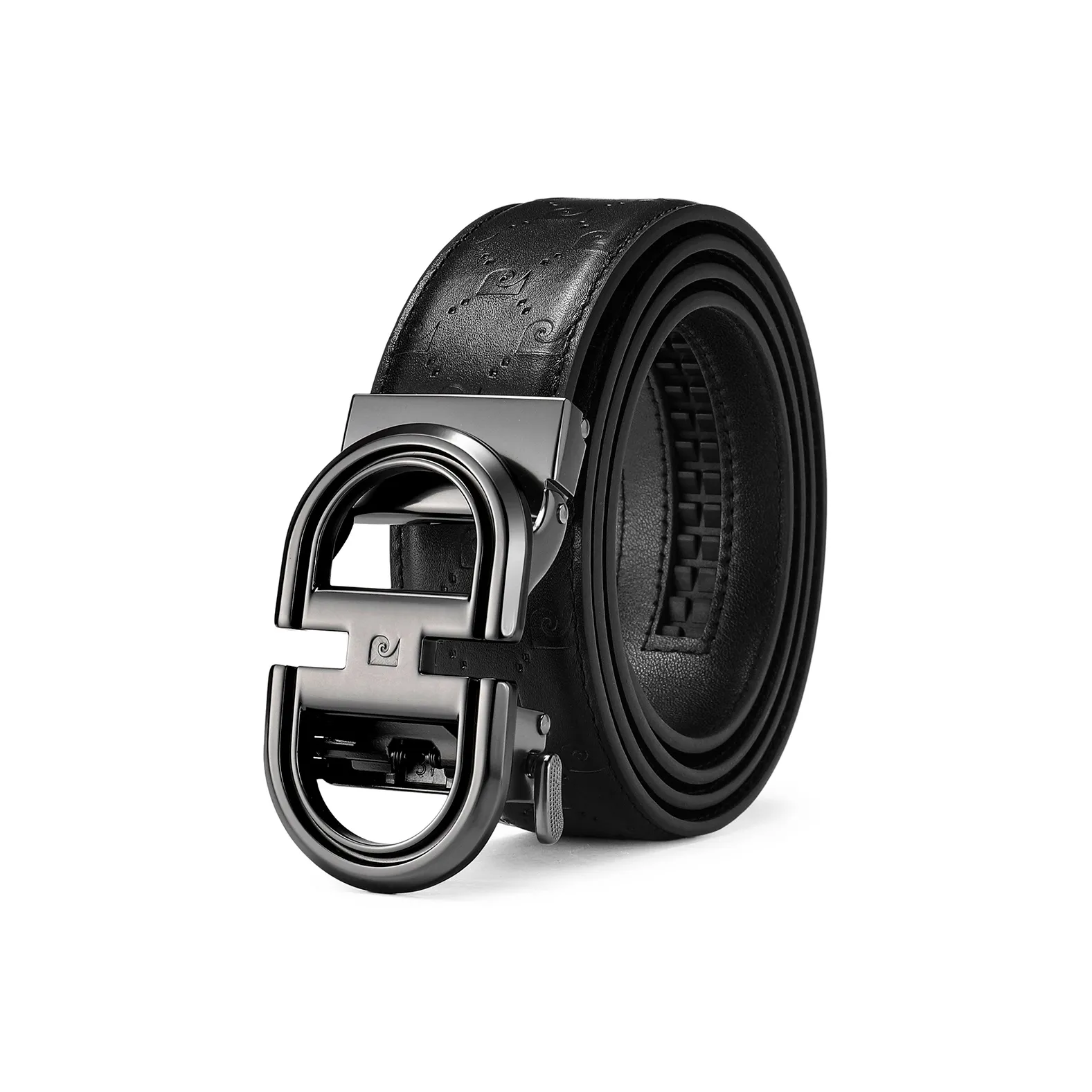 PIERRE CARDIN Ремни из крупнозернистой текстуры коровьей кожи мужской черный 3,45 см