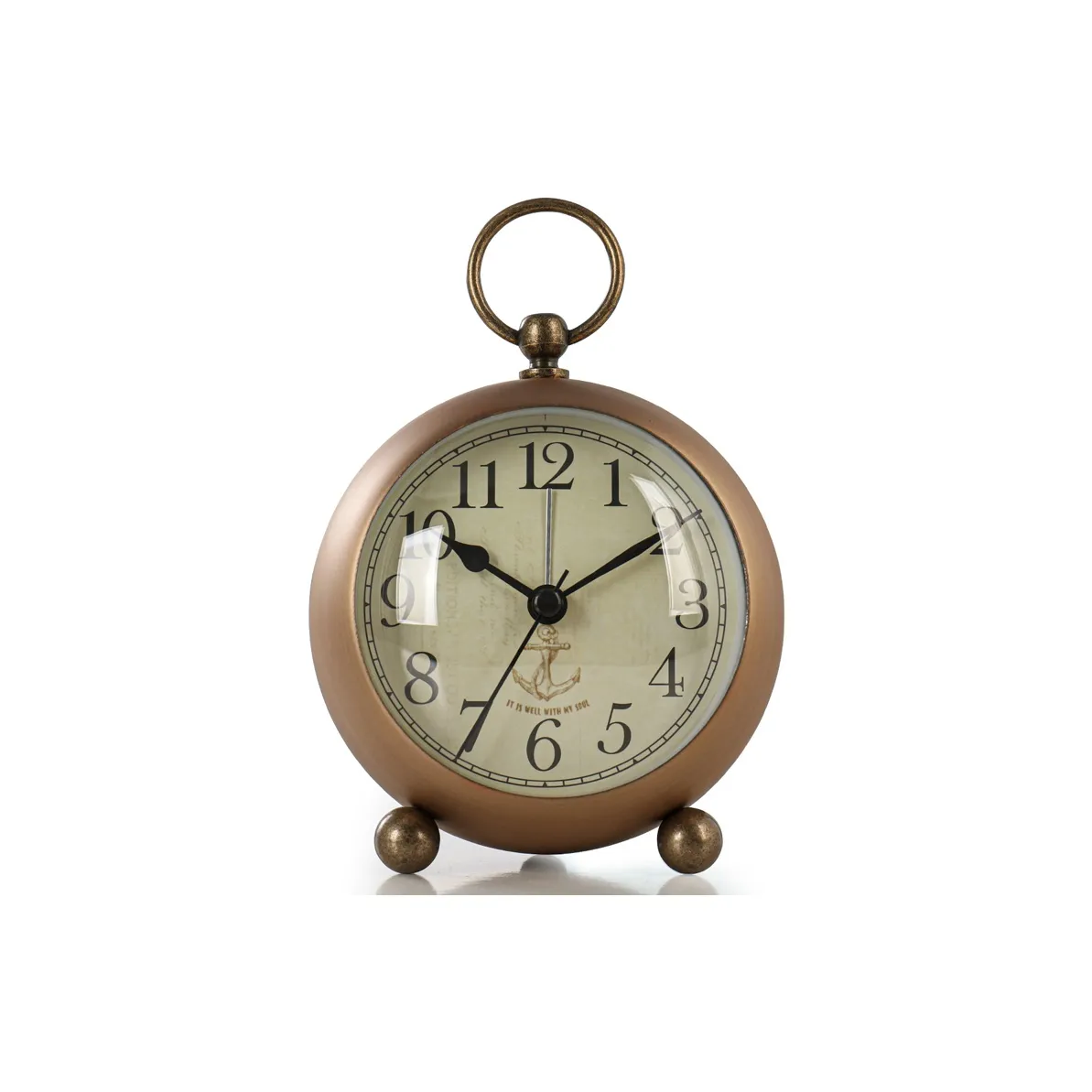 HENSE Кварцевый механизм Металлический Будильник Унисекс Бежевый Циферблат Часов HA18