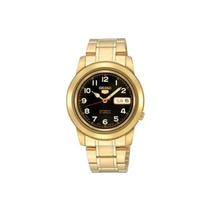 SEIKO Seiko5 Автоматический Механический Механизм Нержавеющая Сталь Ремешок Часы Мужские Черный Циферблат