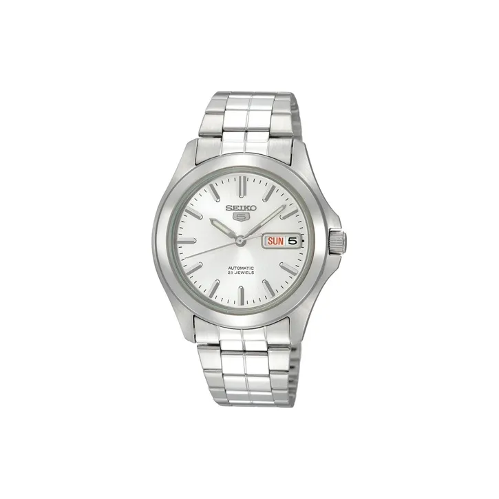 SEIKO Seiko5 Collection Automatic Mechanical Movement Stainless Steel Strap Watch 38mm Unisex White Dial SNKK87k1