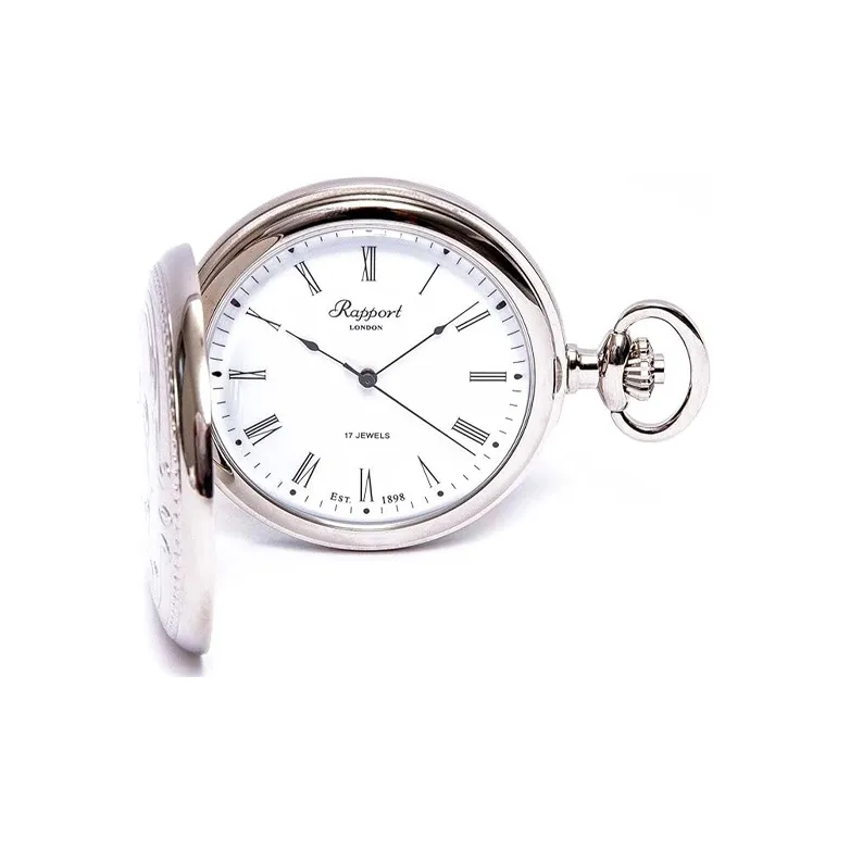 RAPPORT Mechanical Movement Manual Mechanical Movement Brass Pocket Watch 50mm Unisex Silver