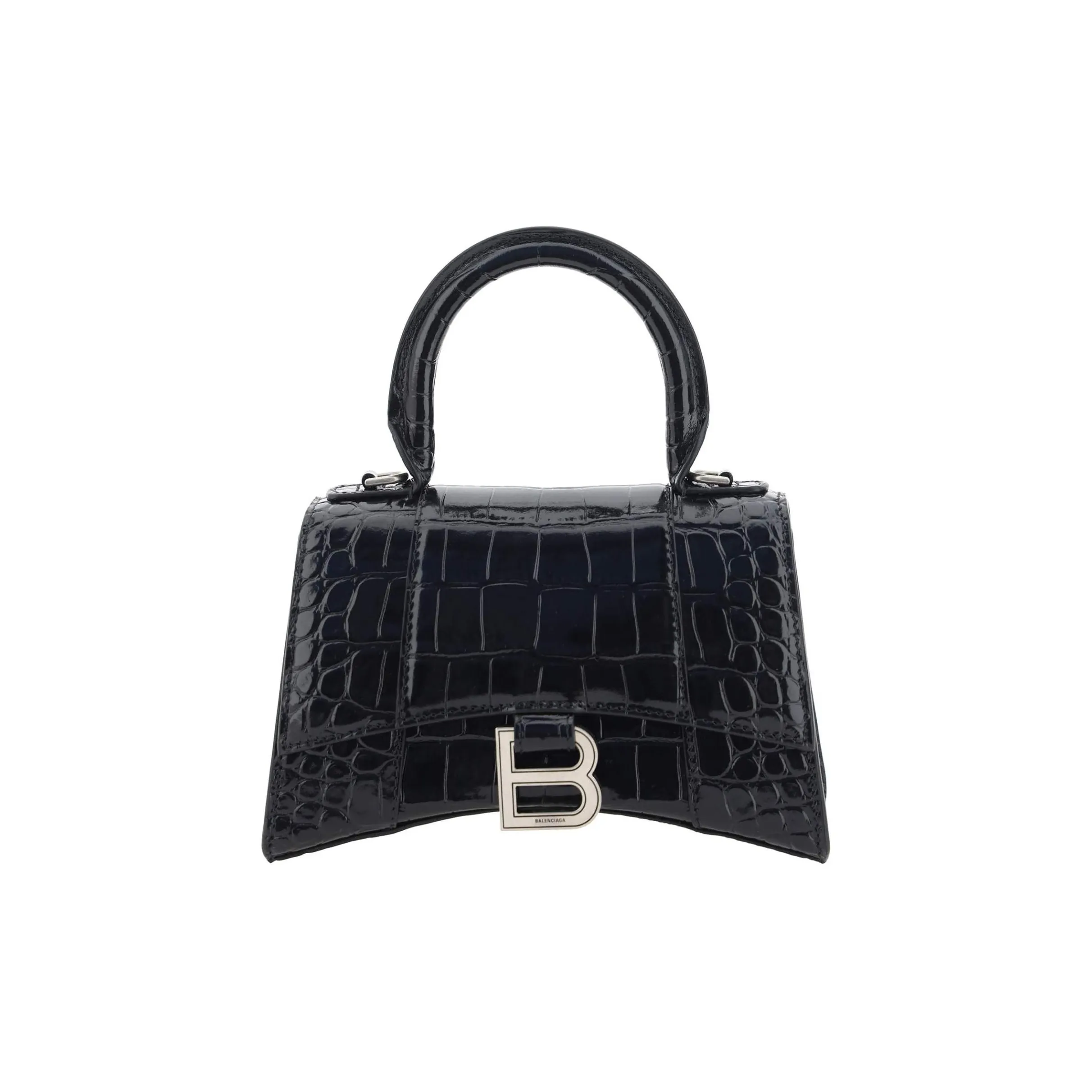 Balenciaga Hourglass Xs Logo Plaque Tote Bag