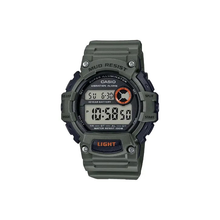 CASIO DIGITAL Collection Disk Кварцевый механизм Смольный ремешок Часы Мужские Циферблат Серый