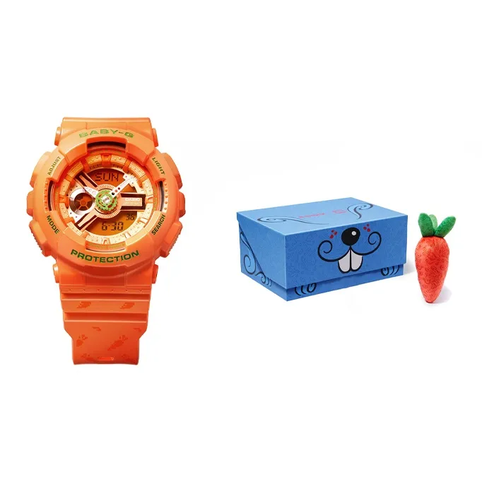 CASIO Кварцевый Movement Унисекс Детский Часы 46,3mm*43,3mm*15,8mm Апельсин