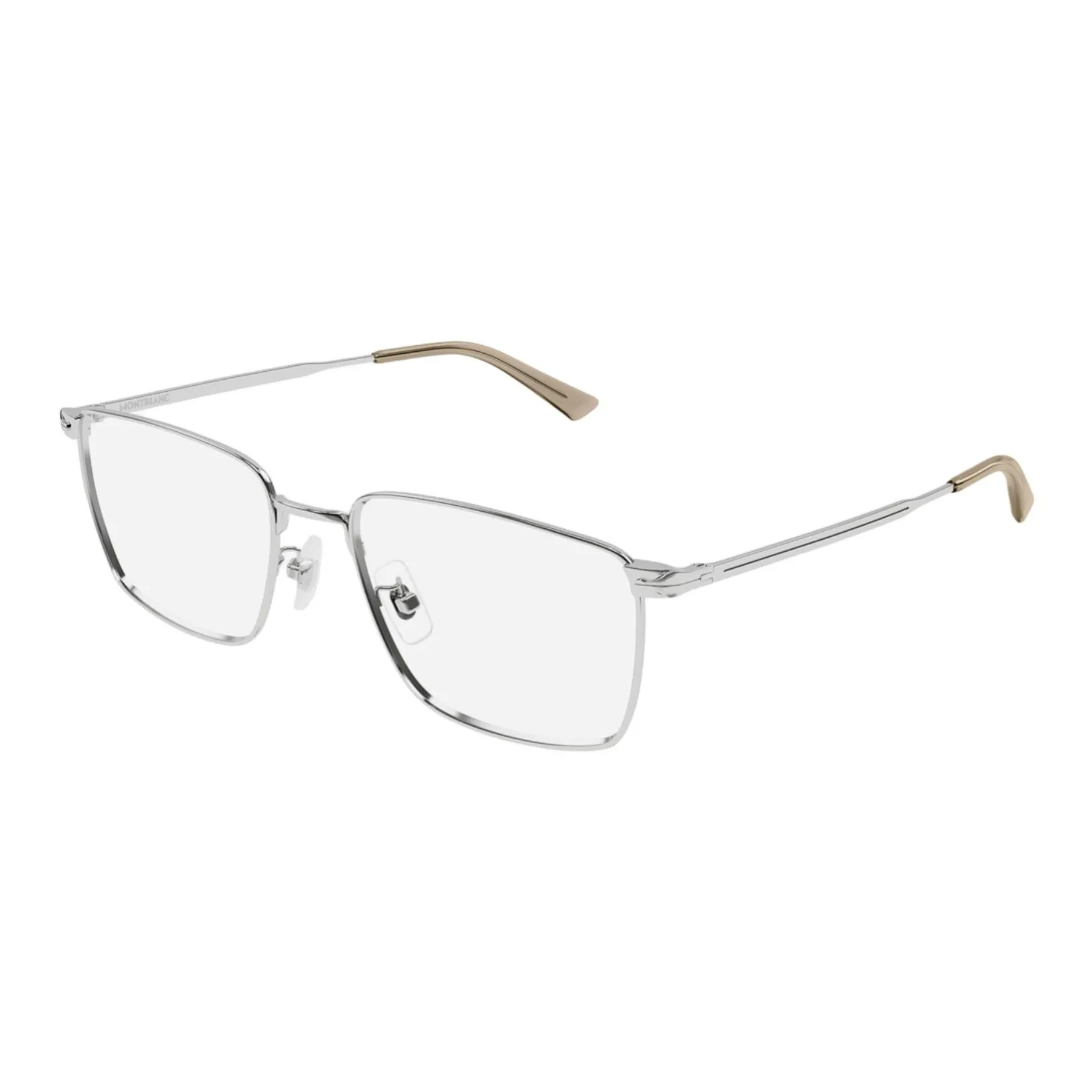 MONTBLANC Металл Прямоугольные Оправы для Очков Мужские Серебряные