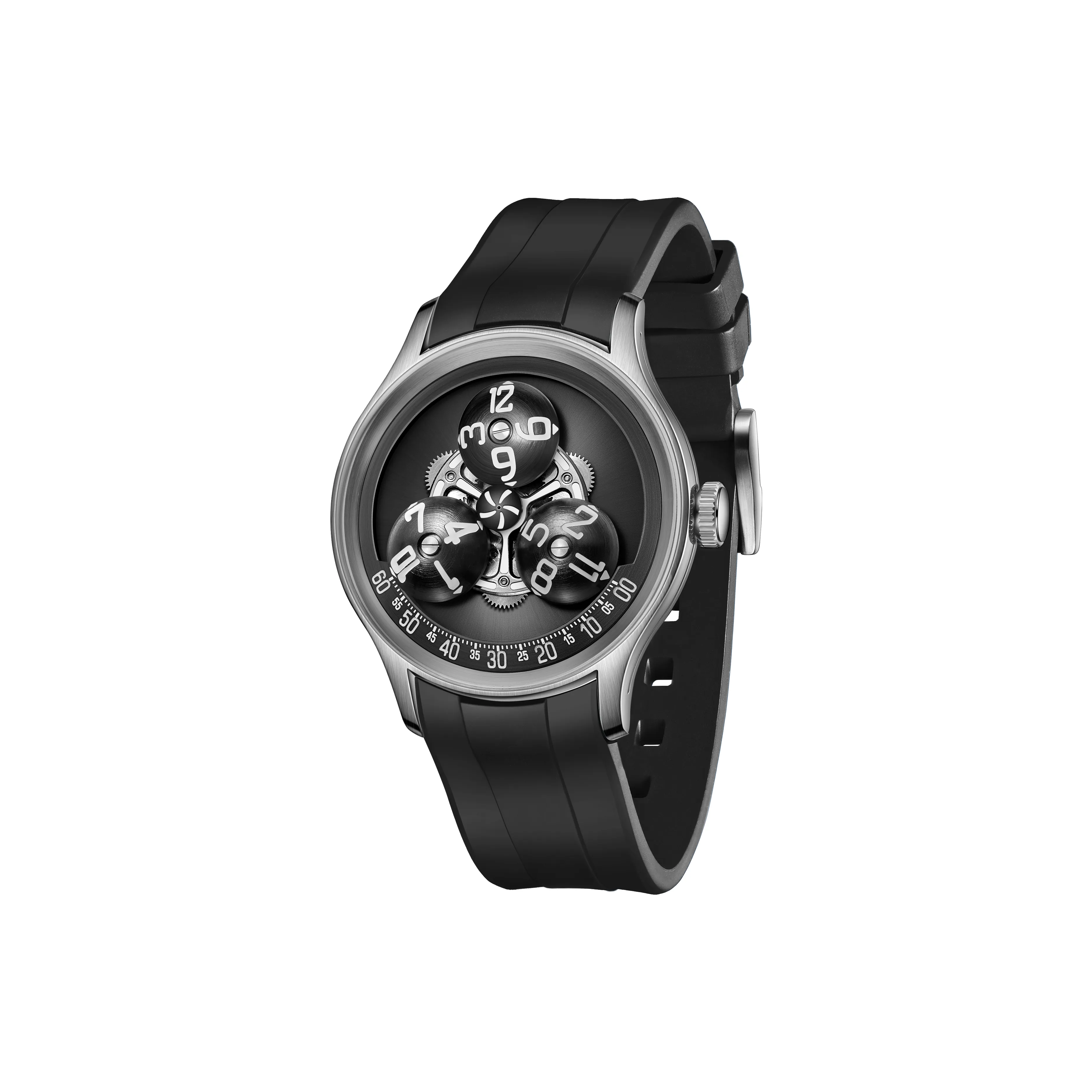 OBLVLO Автоматический механический механизм Часы Мужские Черный циферблат