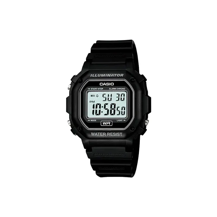 CASIO Кварцевый механизм Смольный ремешок Часы унисекс Синий циферблат