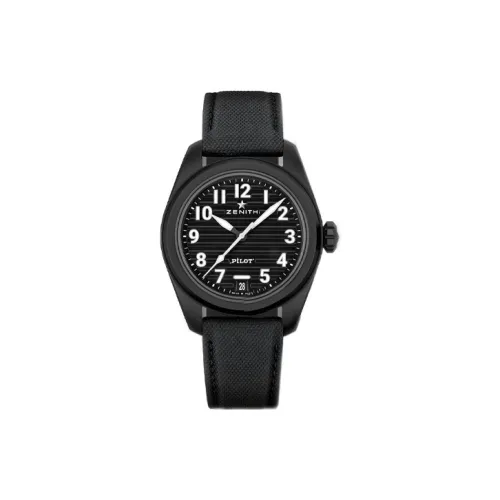 ZENITH Автоматический Механический Movement Мужские Пилот Часы 40 мм Черные