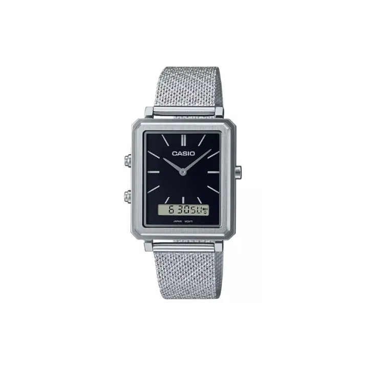 CASIO Кварцевый механизм нержавеющая сталь ремешок женские часы черный циферблат