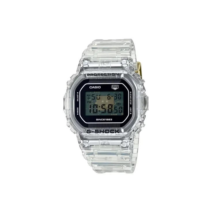 CASIO G Squad Series G SHOCK Collection 40 Anniversary Прозрачный Remix Кварцевый механизм Смольный ремешок Часы