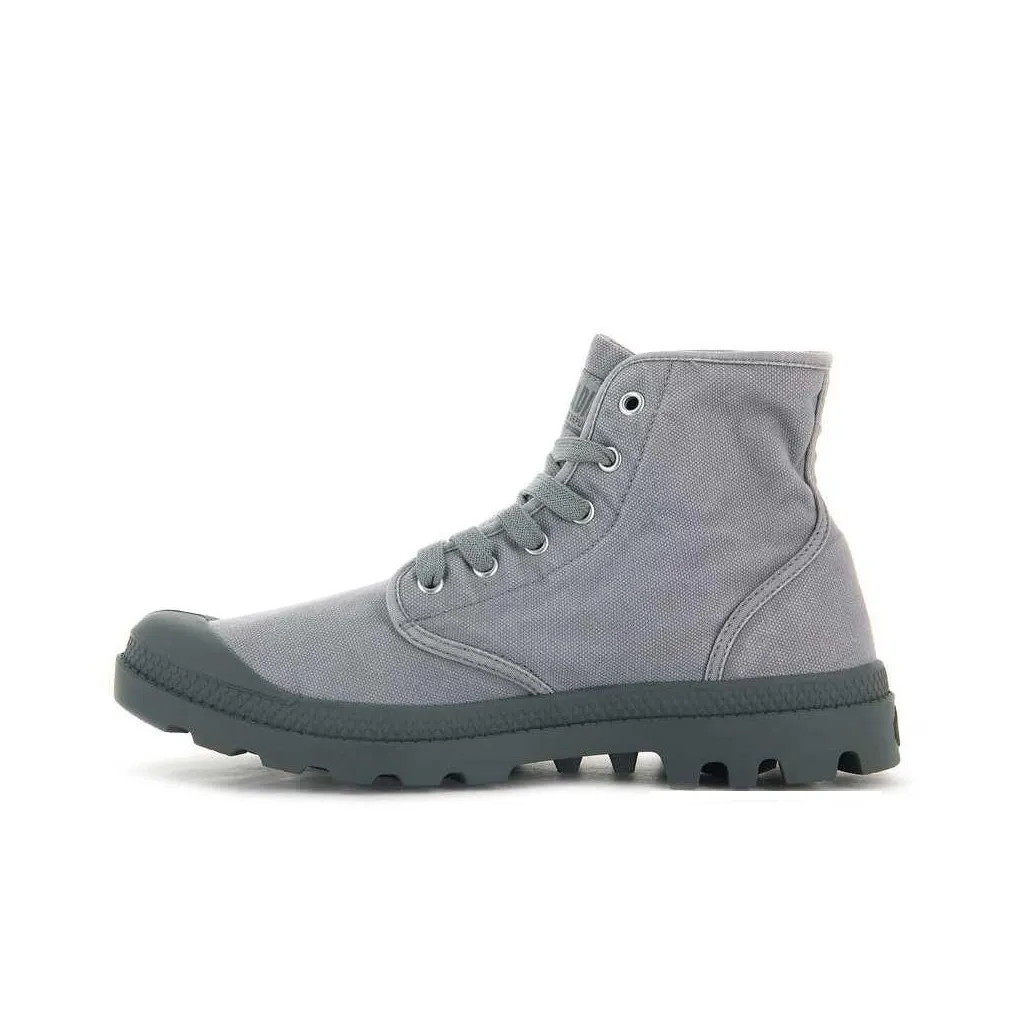 Palladium Abrasion Resistant Mid Top Martin Boot Men Gray Flannel