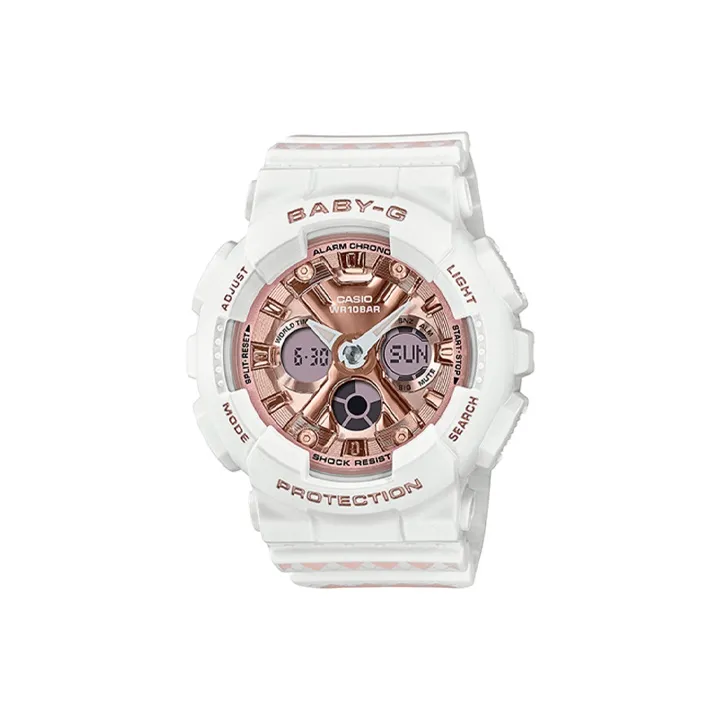 Casio Baby G Лимитированная подарочная коробка Кварцевый механизм Смольный ремешок Часы Женские Розовый циферблат часов