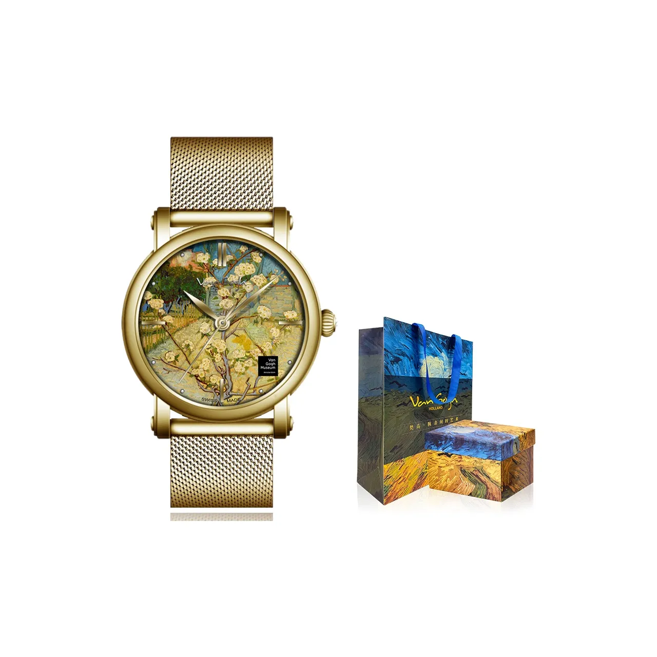 Часы Van Gogh Quartz Mechanism Women's Collection 44mm*8,2mm Желтые