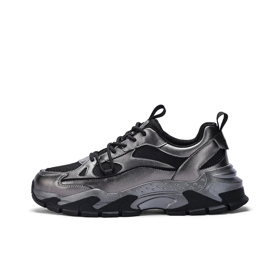 JEEP SPIRIT Slip Resistant Breathable Low Top Chunky Sneakers Men Bronze