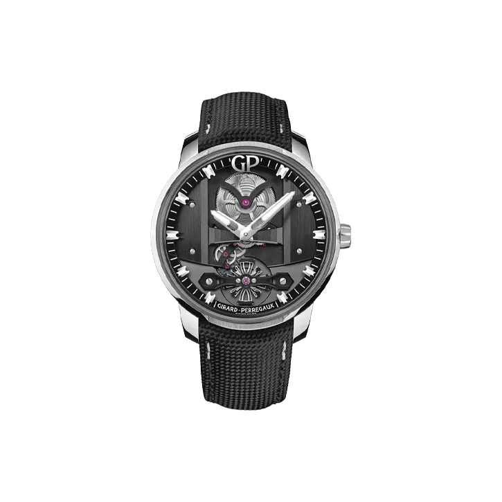 GP Automatic Mechanical Movement Men's Watches Watch 44mm Cut Out Dial Stainless Steel Case Cow Leather Strap