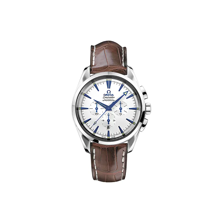 OMEGA Automatic Mechanical Movement Men's Watches Watch 42.2mm White Dial Stainless Steel Case Leather Strap